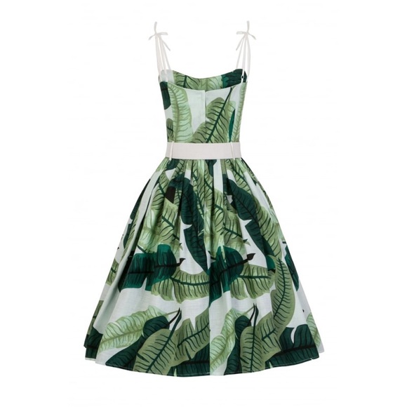 Collectif Mainline Jade Swing Dress - Banana Leaf - Picture 2 of 16
